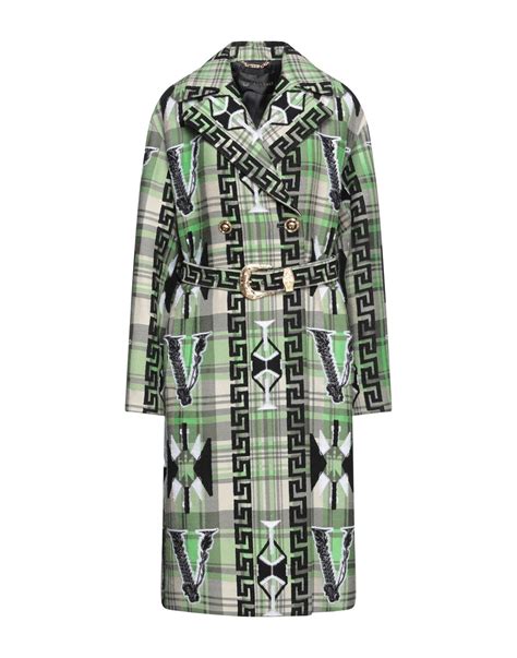 coat versace green light|versace trench jacket.